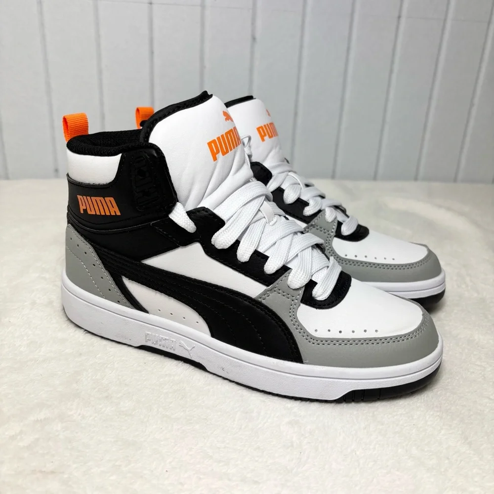Puma High-Top Sneakers in Black, White, and Gray Size 4.5 - Picture 3 of 10